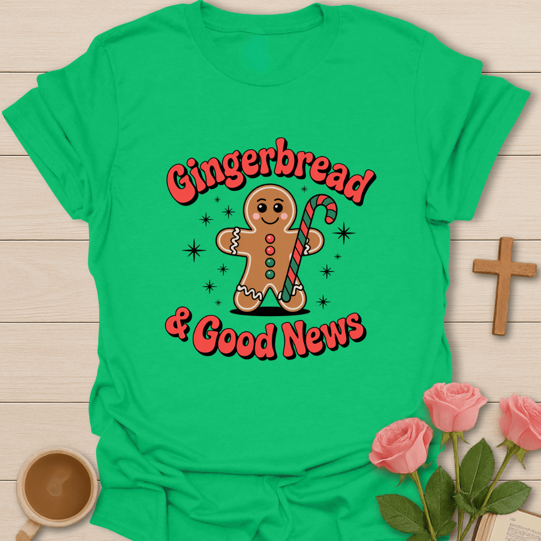 Gingerbread & Good News T-Shirt - Kozzy Co Irish Green / S