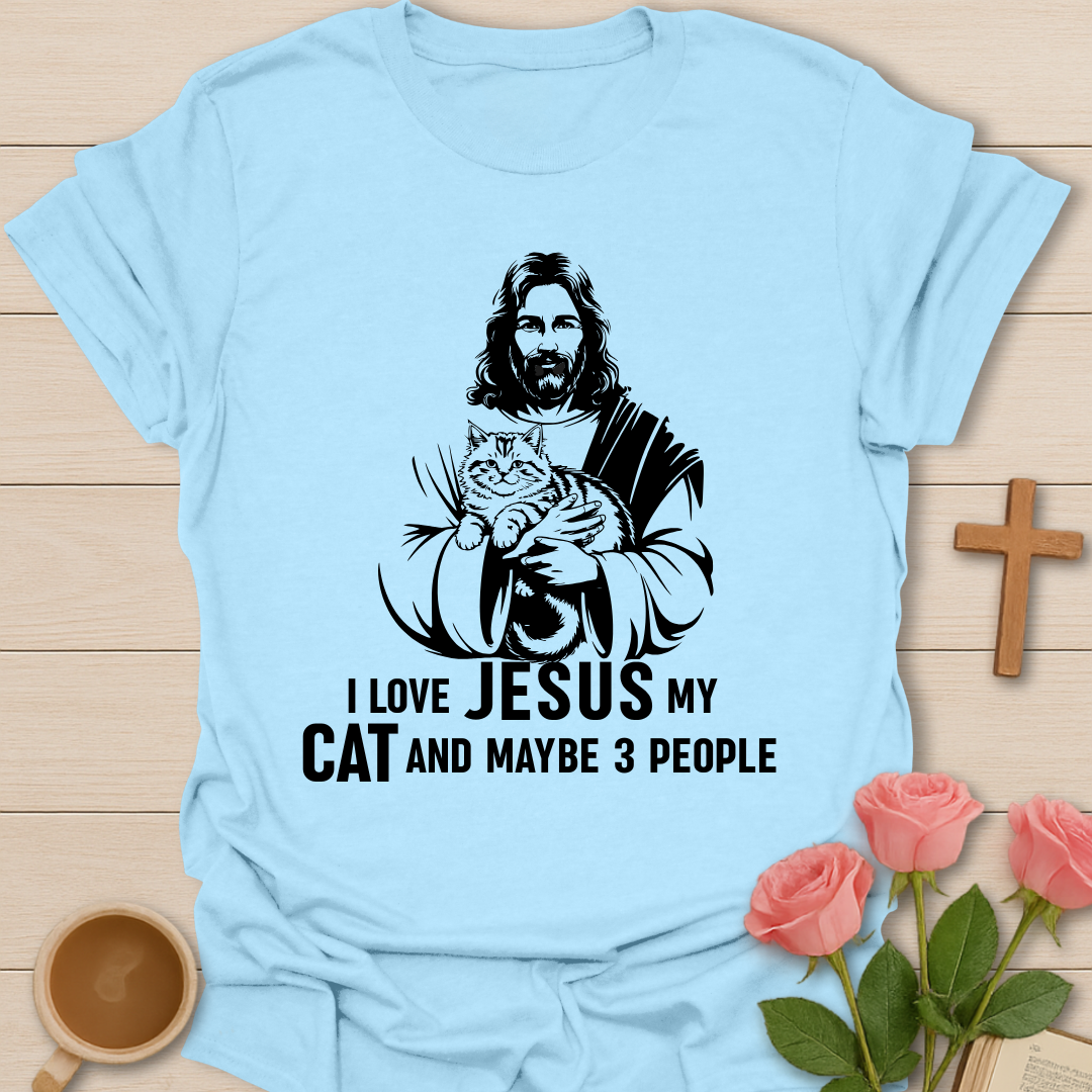 Jesus, Cat And Maybe 3 People T-Shirt