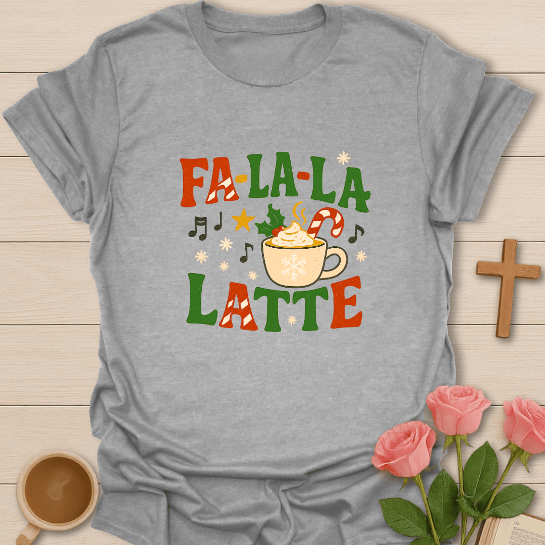 Fa La La Latte T-Shirt - Kozzy Co Sport Grey / S