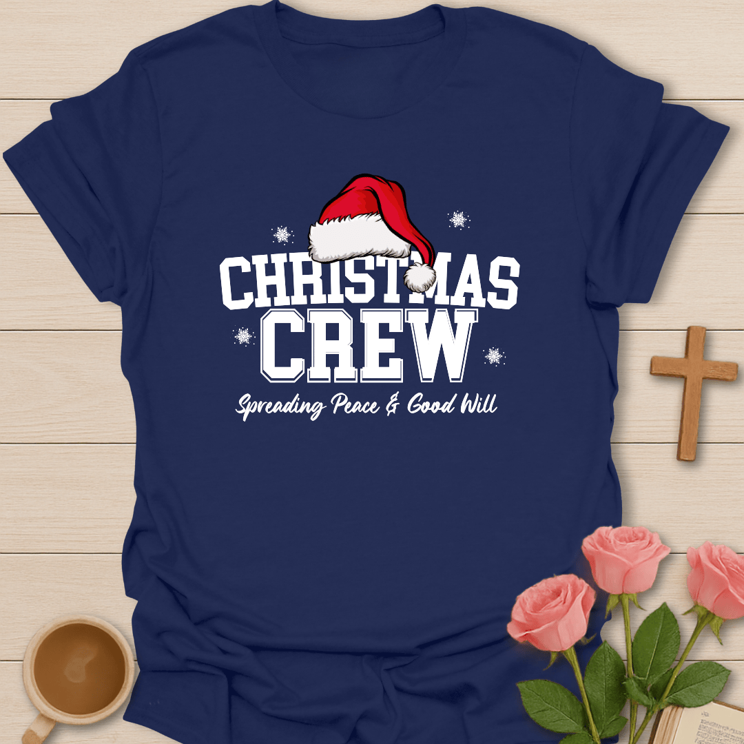 Christmas Crew Peace T-Shirt - Kozzy Co Navy / S