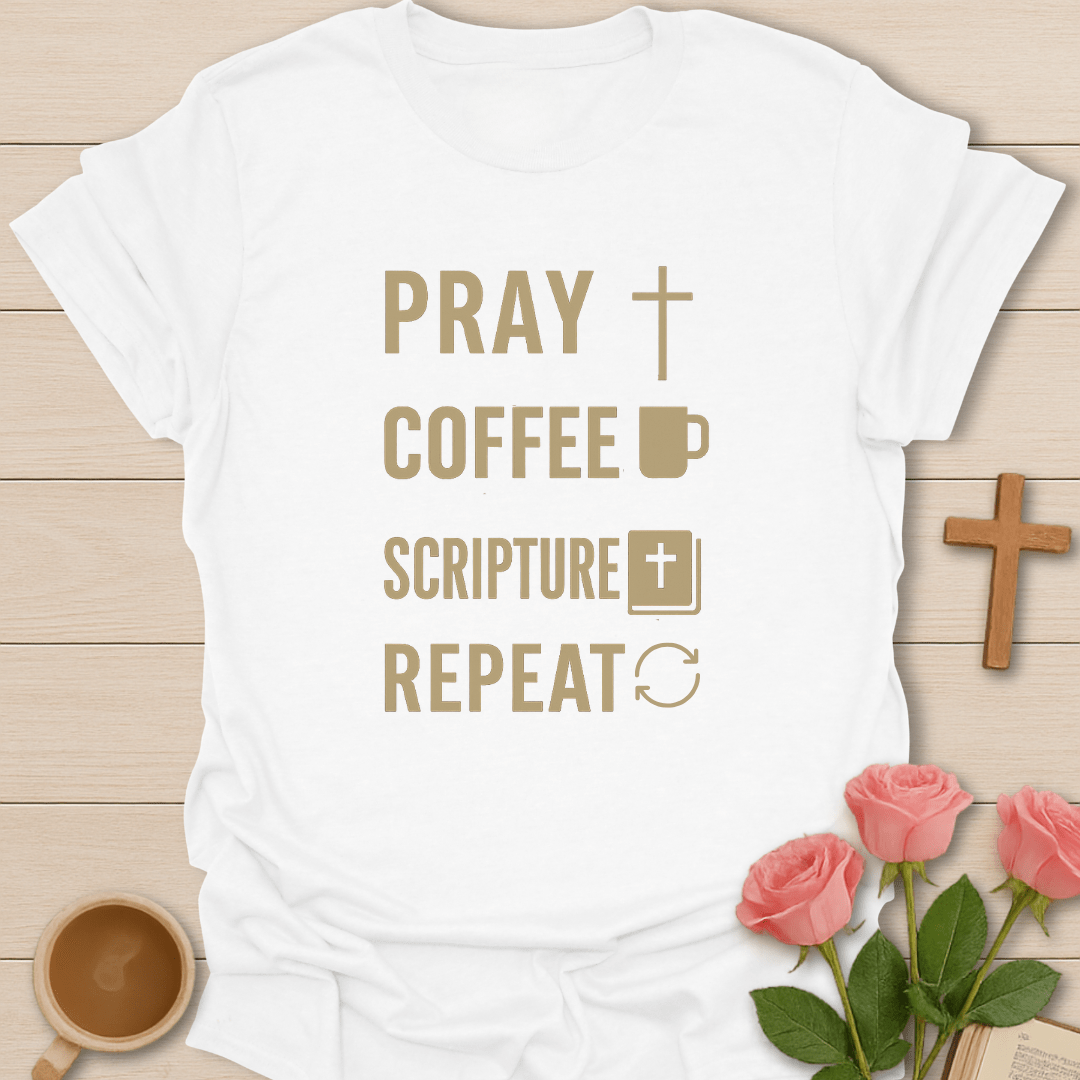 Pray, Coffee, Scripture, Repeat T-Shirt T-Shirt