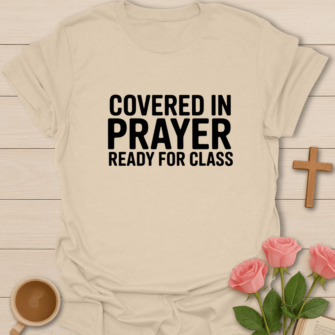 Covered & Ready For Class T-Shirt - Kozzy Co Sand / S