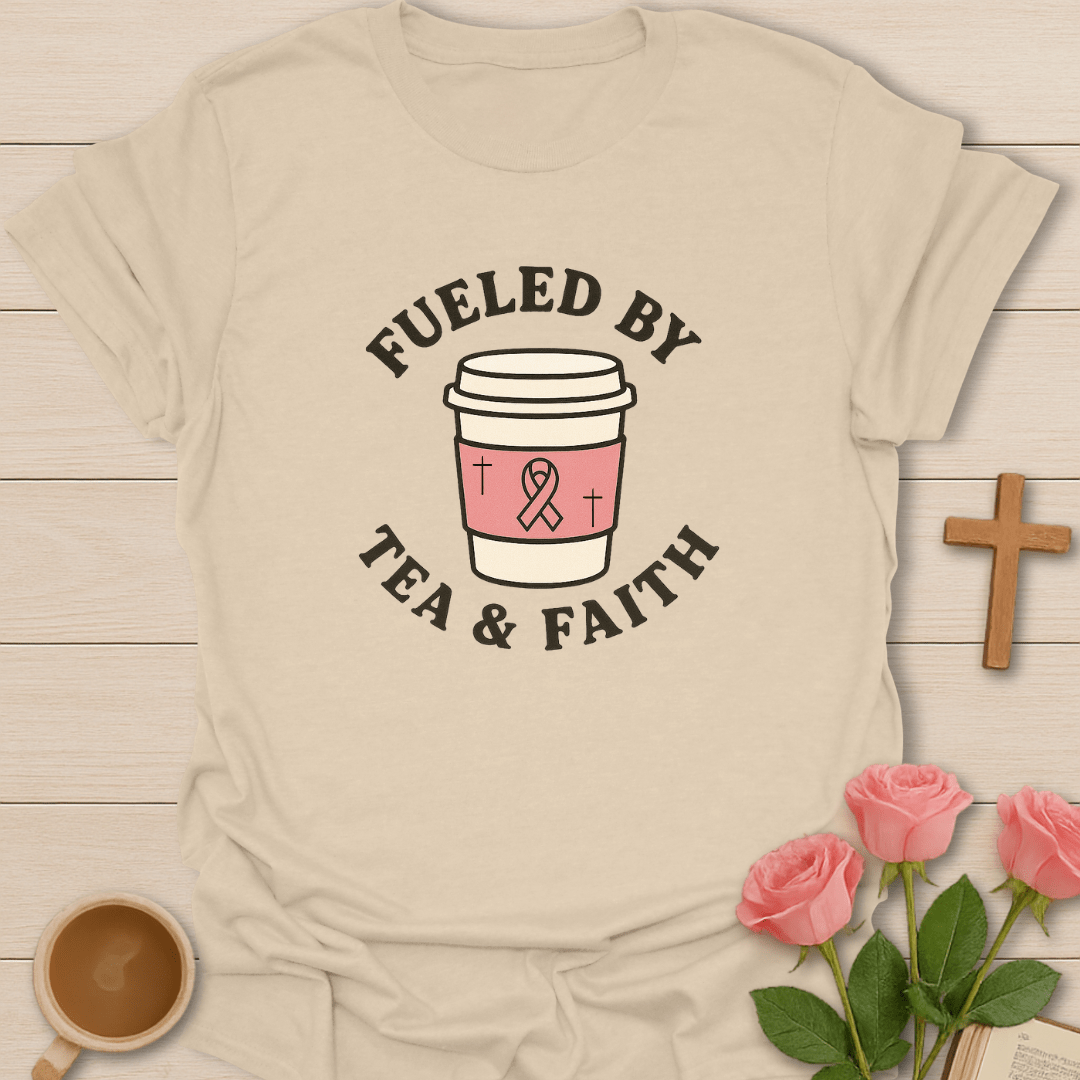Pink Ribbon Tea And Faith T-Shirt T-Shirt