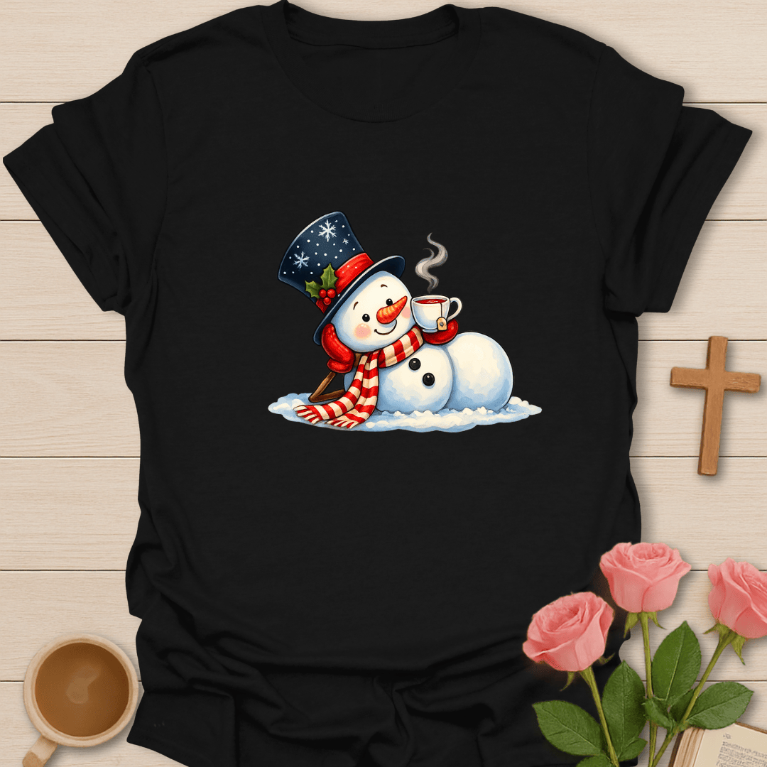Relaxing With Tea Snowman T-Shirt T-Shirt