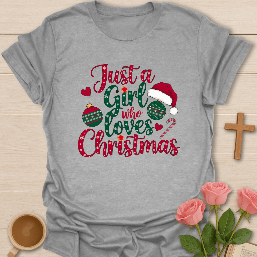 Girl Loving Christmas T-Shirt T-Shirt