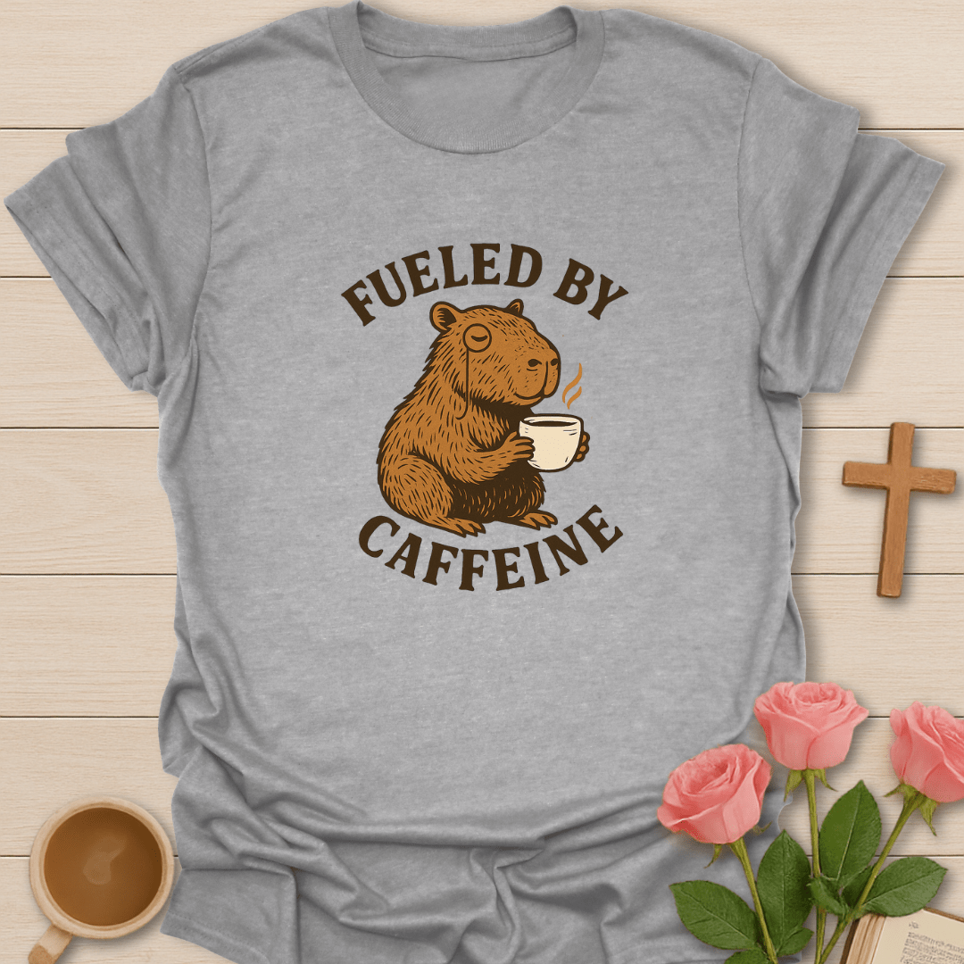 Capybara Caffeinated T-Shirt - Kozzy Co Sport Grey / S