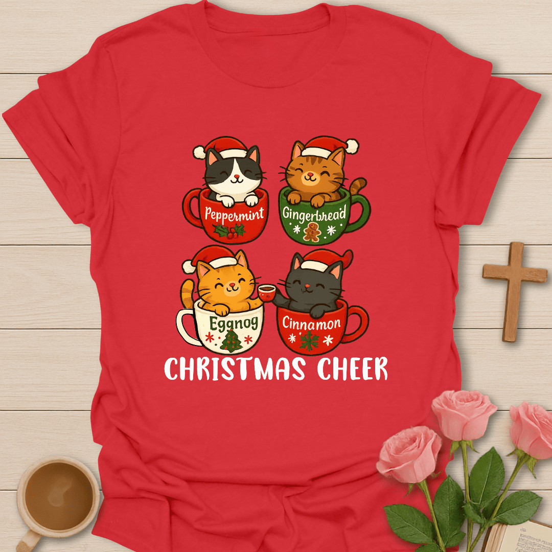 Christmas Cat Cheer T-Shirt T-Shirt