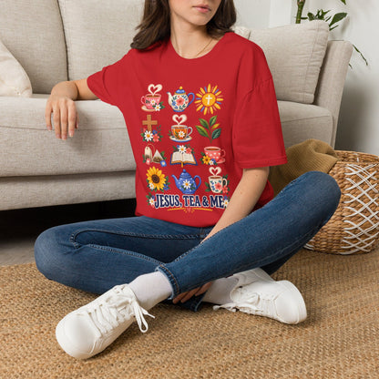 Retro Christian tea lover shirt with vintage-style lettering and faith-inspired design.