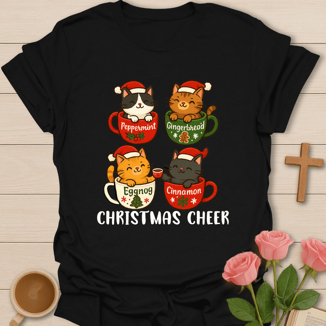 Christmas Cat Cheer T-Shirt T-Shirt