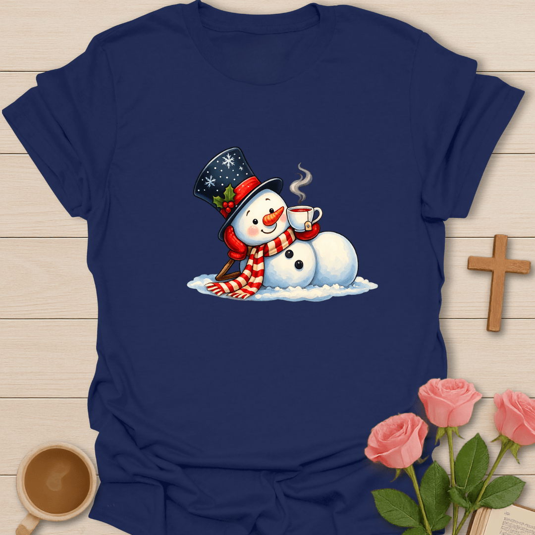 Relaxing With Tea Snowman T-Shirt T-Shirt