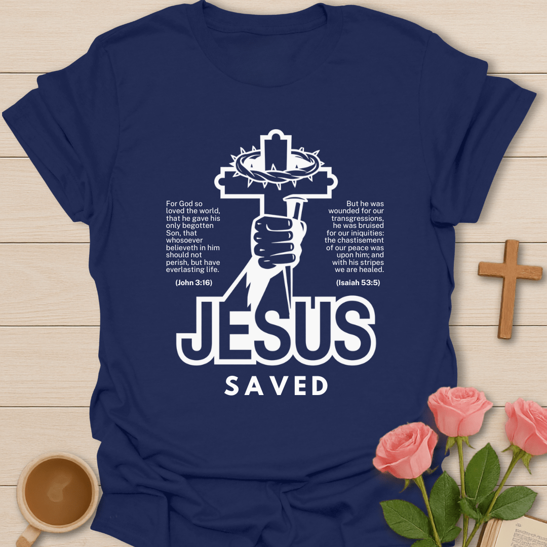 Overcome And Saved T-Shirt - Kozzy Co Navy / S
