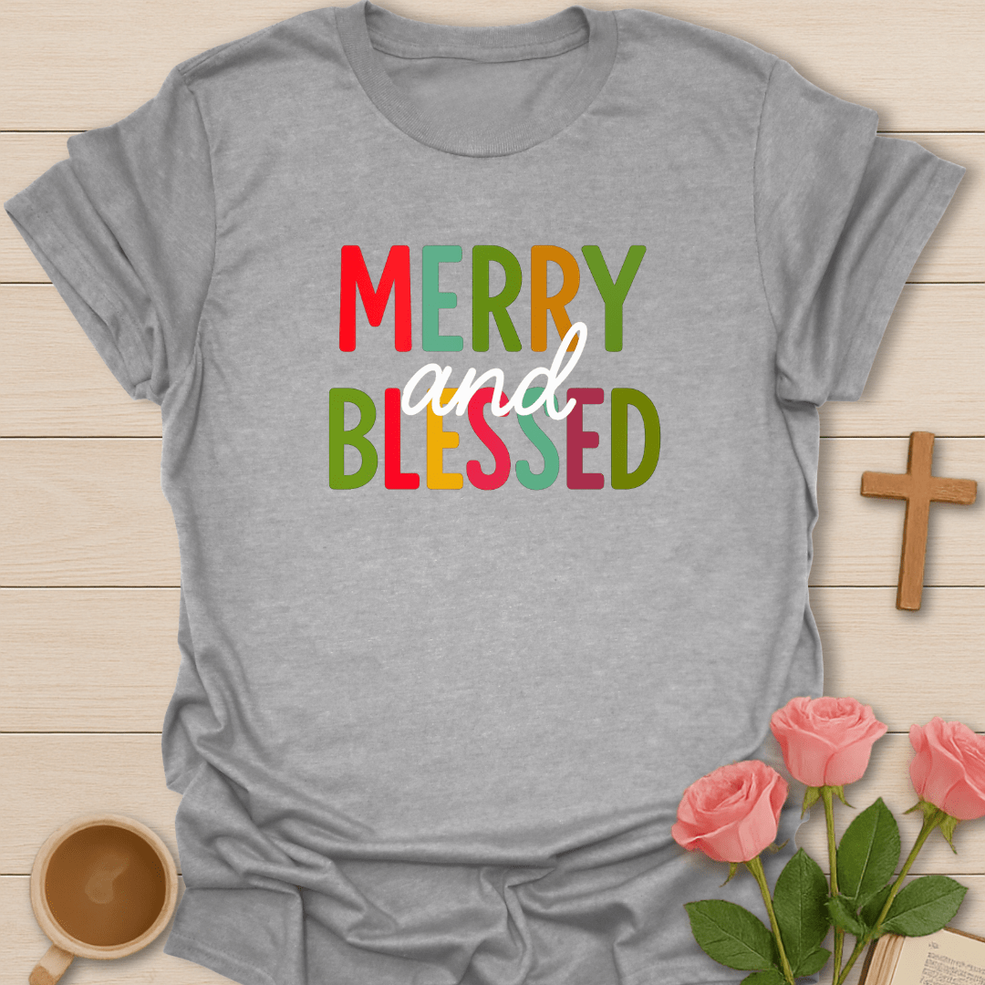 Merry & Blessed Christmas T-Shirt T-Shirt