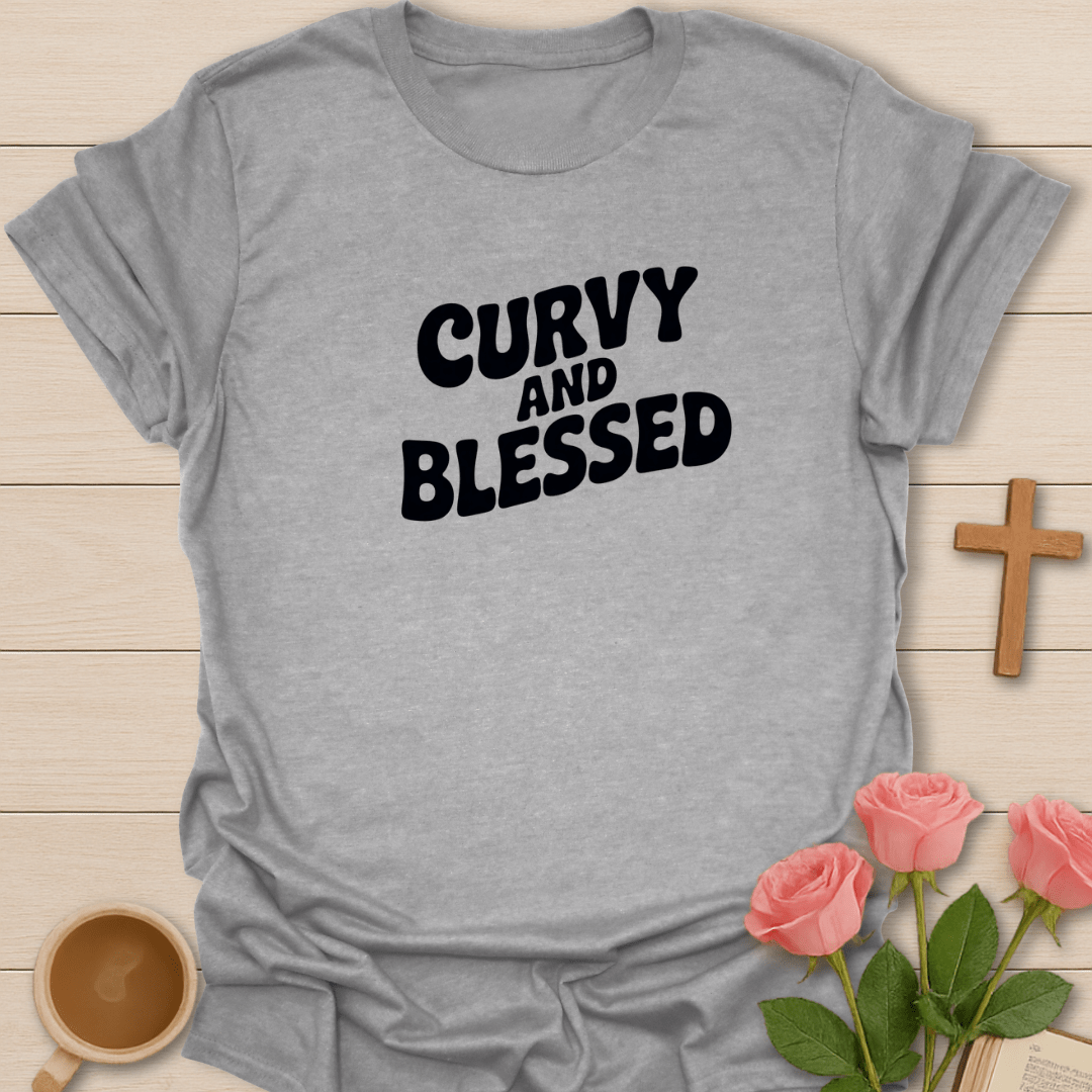 Curvy And Blessed T-Shirt - Kozzy Co Sport Grey / S