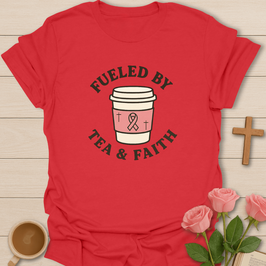 Pink Ribbon Tea And Faith T-Shirt T-Shirt