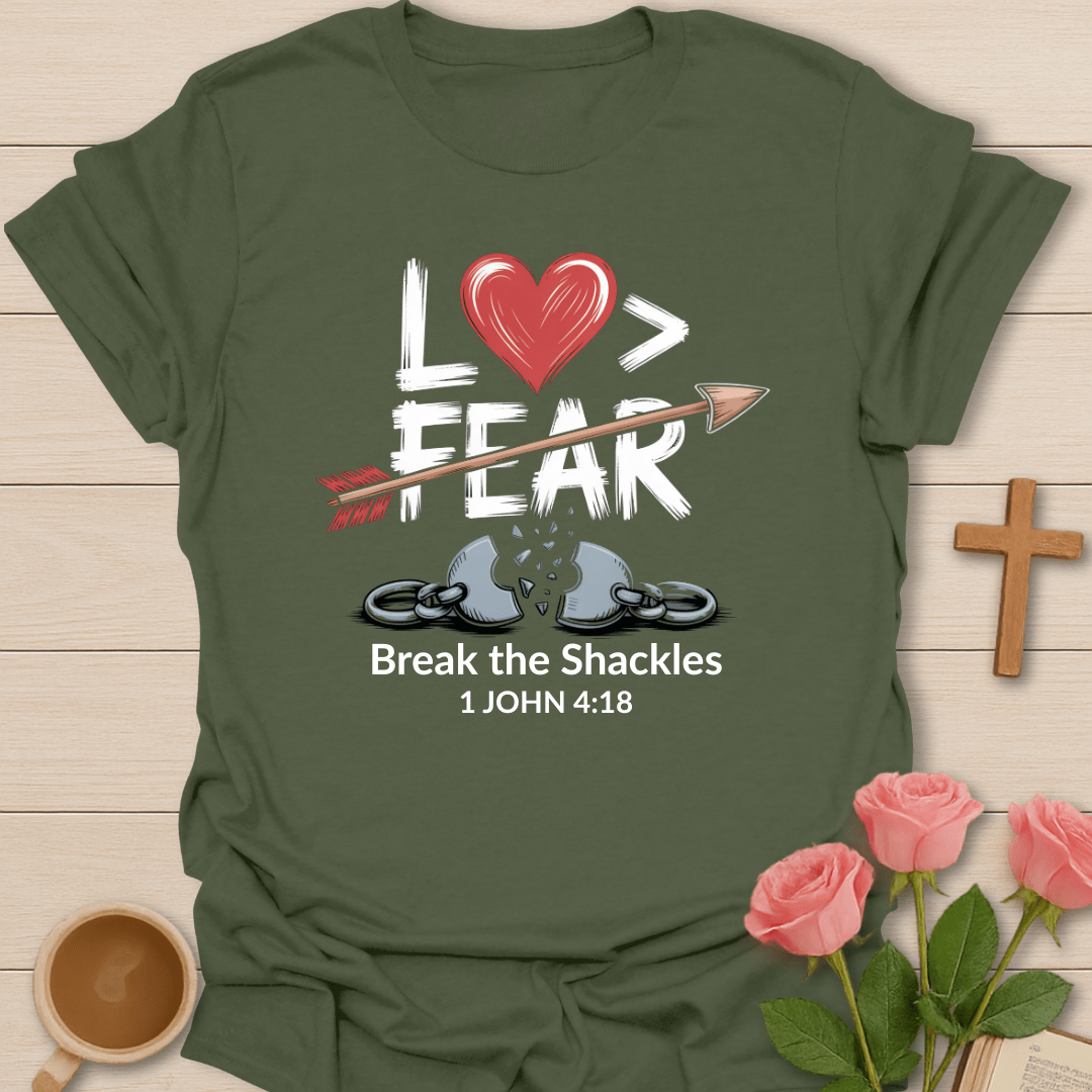 Love Greater Than Fear T-Shirt - Kozzy Co Military Green / S