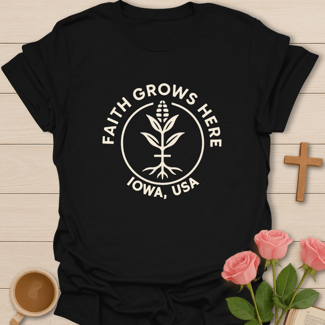 Faith Grows Here Iowa T-Shirt