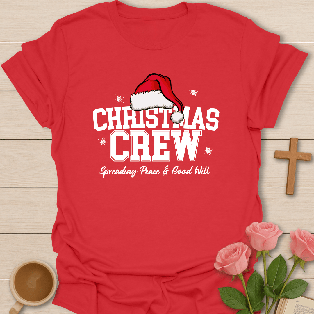 Christmas Crew Peace T-Shirt - Kozzy Co Red / S