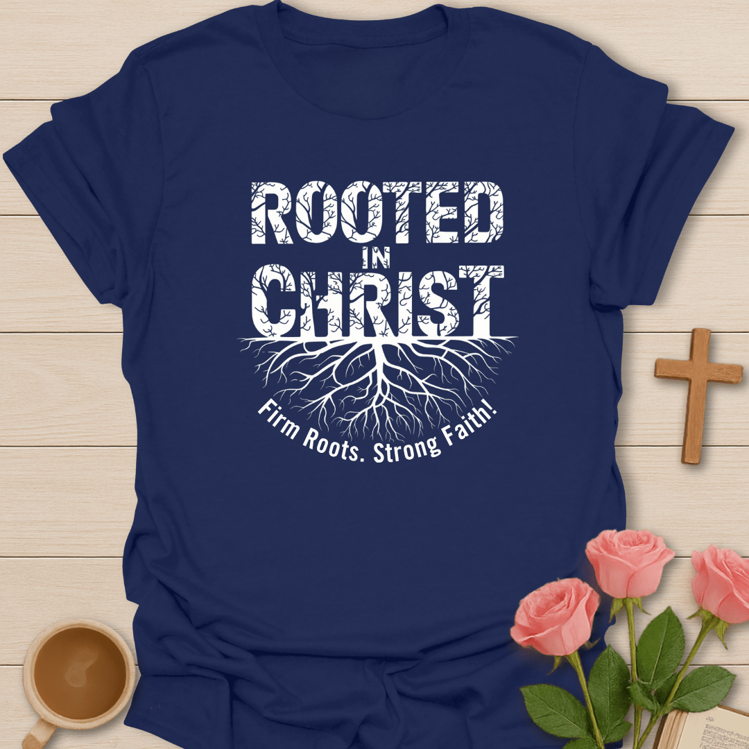Rooted In Christ Strong Faith T-Shirt