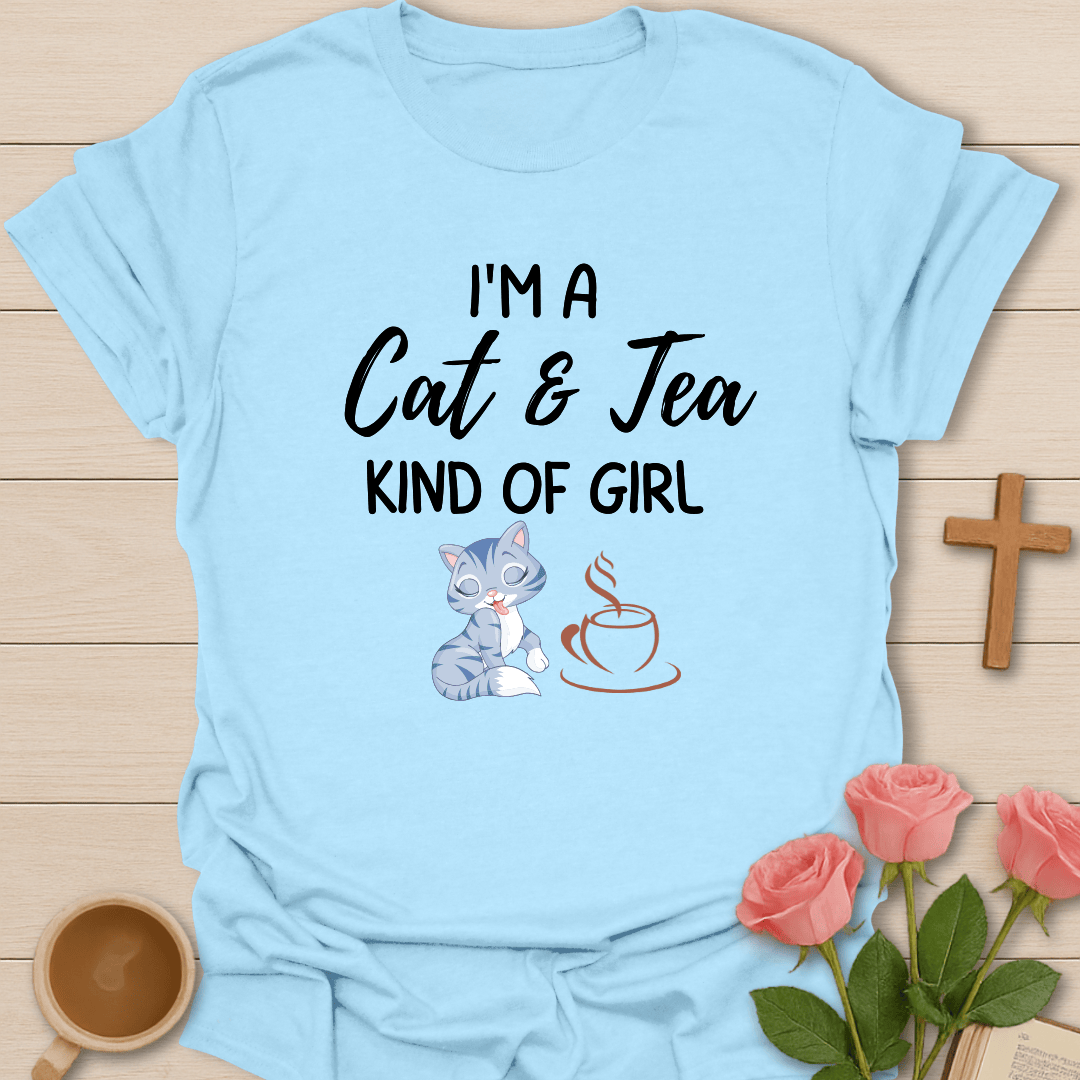 Cat & Tea Kind Of Girl T-Shirt