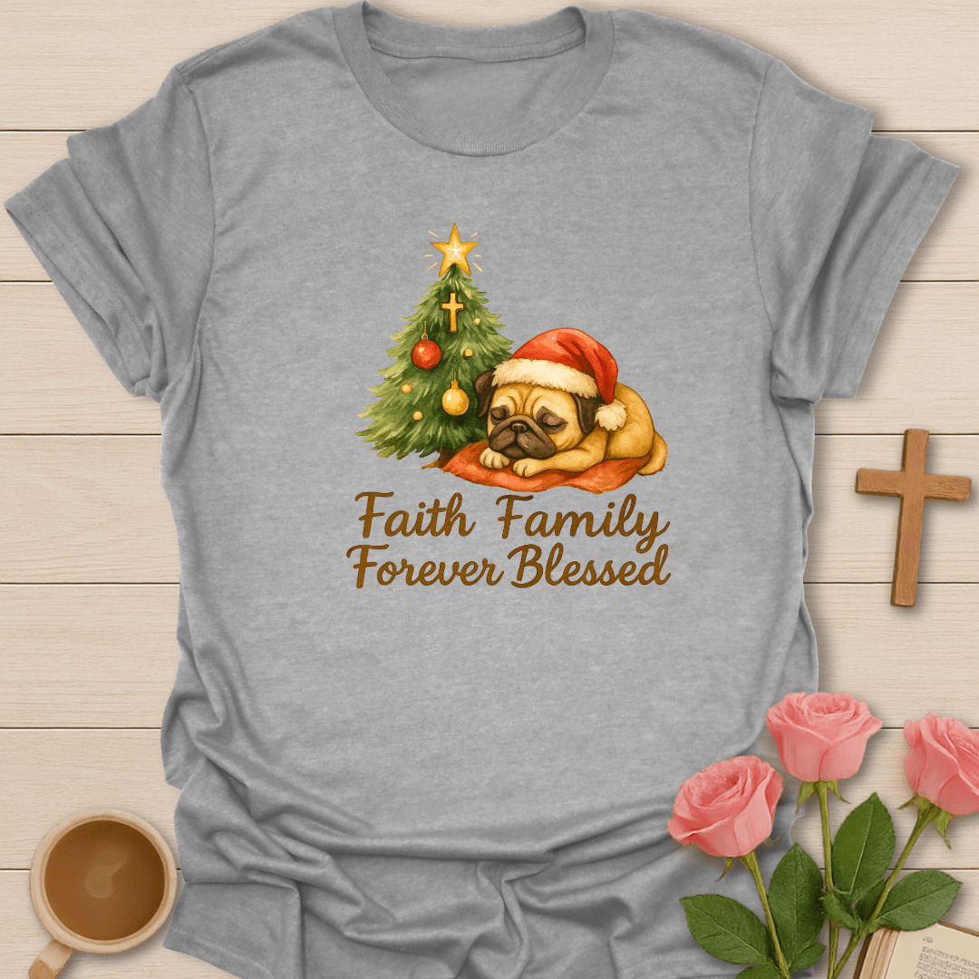 Christmas Tree Cozy Pug T-Shirt T-Shirt