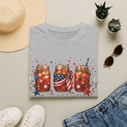 Red Wine and Blue Patriotic T-Shirt KozzyCo Christian and tea lover design