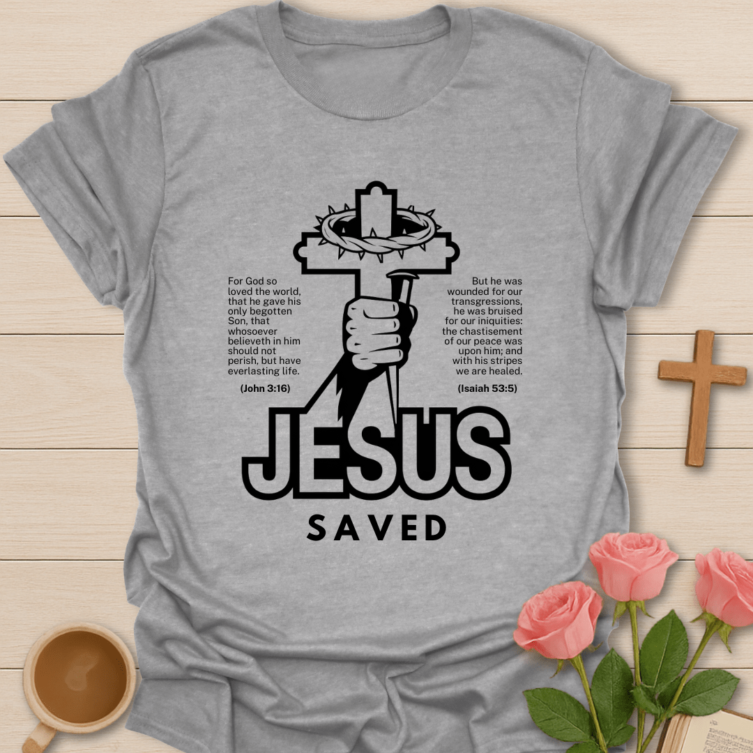 Overcome And Saved T-Shirt - Kozzy Co Sport Grey / S