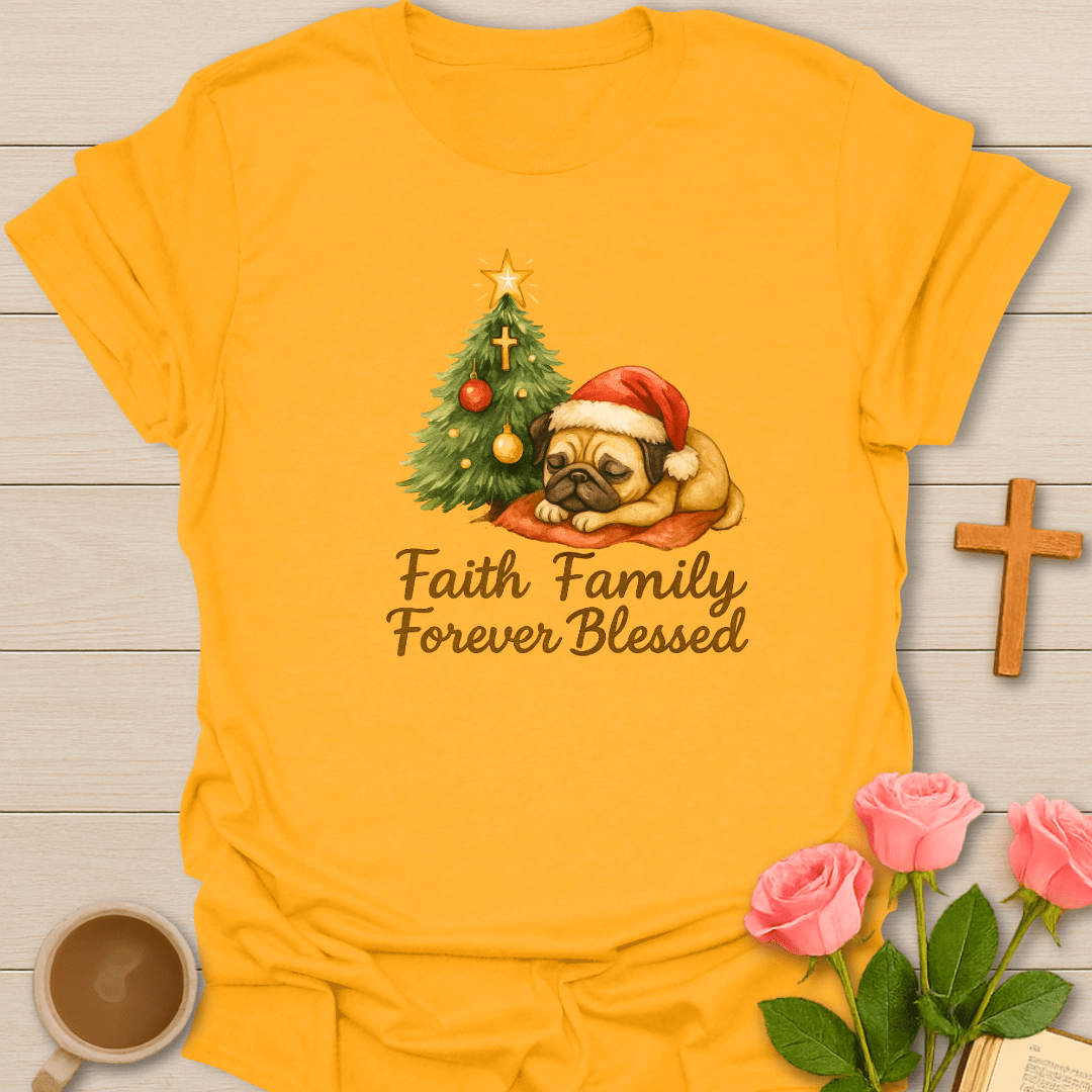 Christmas Tree Cozy Pug T-Shirt T-Shirt