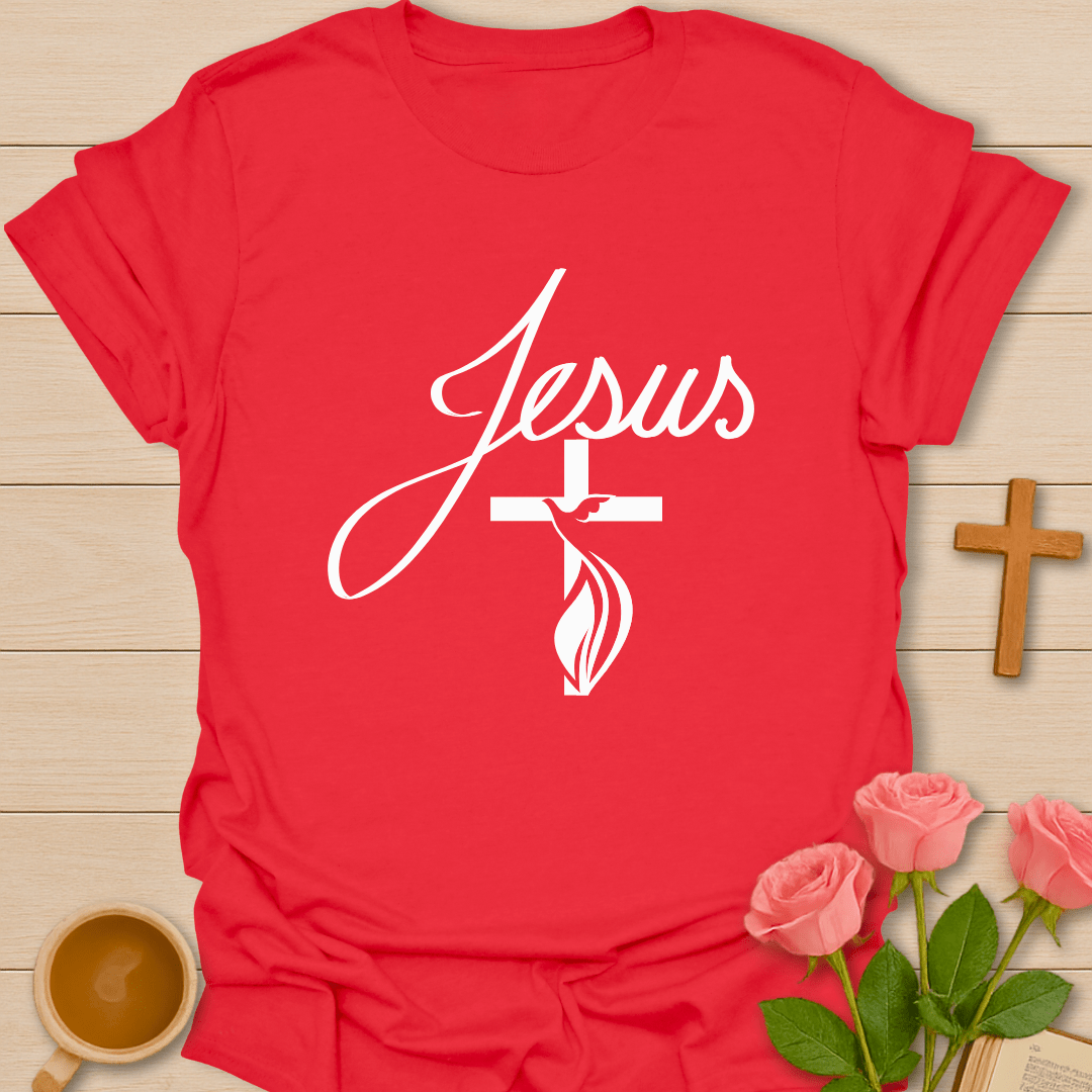 Dove Cross & Jesus T-Shirt T-Shirt