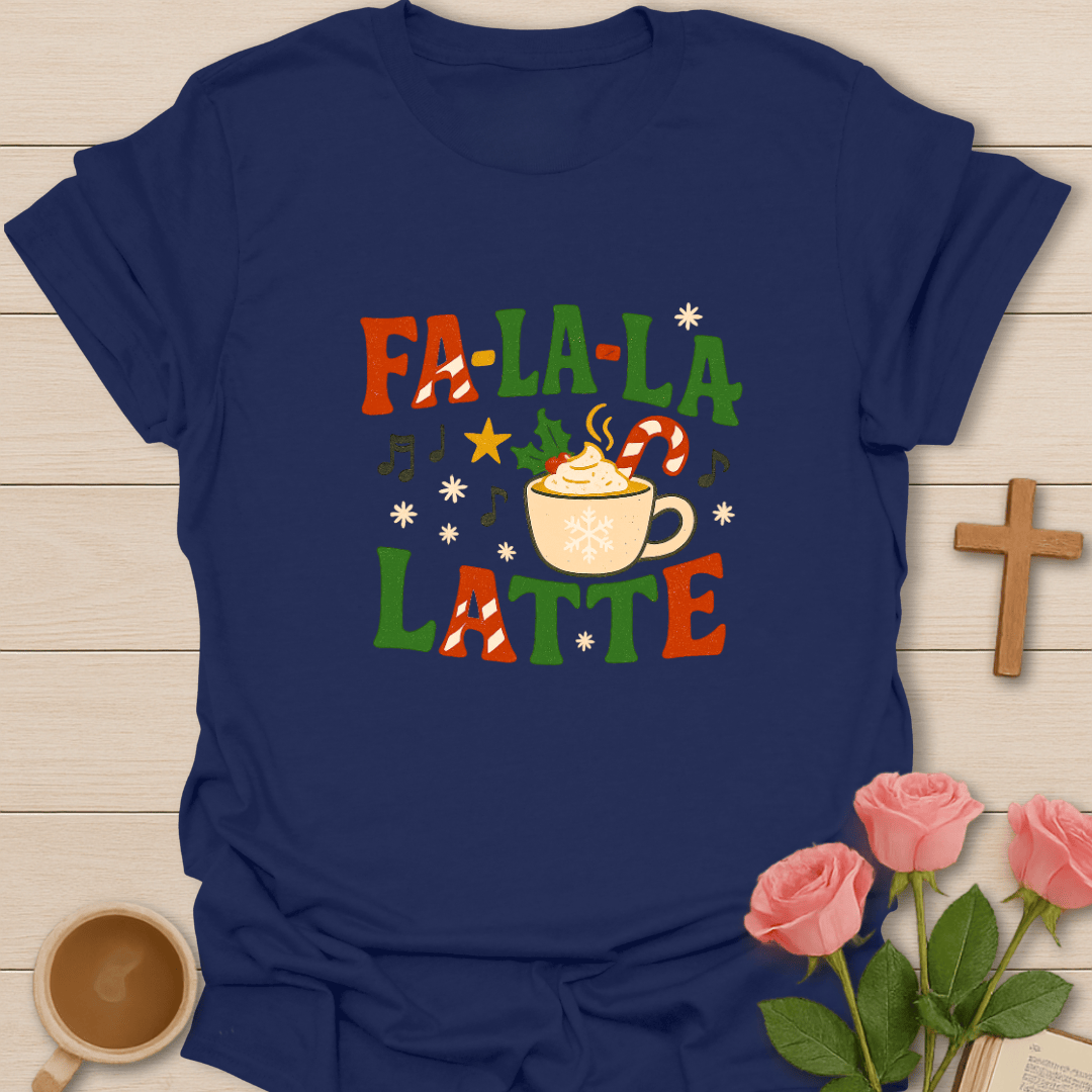 Fa La La Latte T-Shirt - Kozzy Co Navy / S