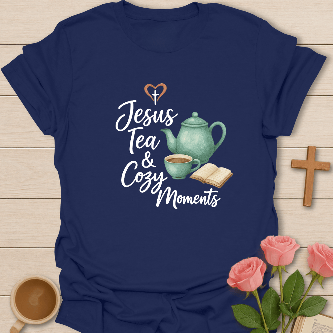 Jesus Tea Cozy Moments T-Shirt - Kozzy Co Navy / S