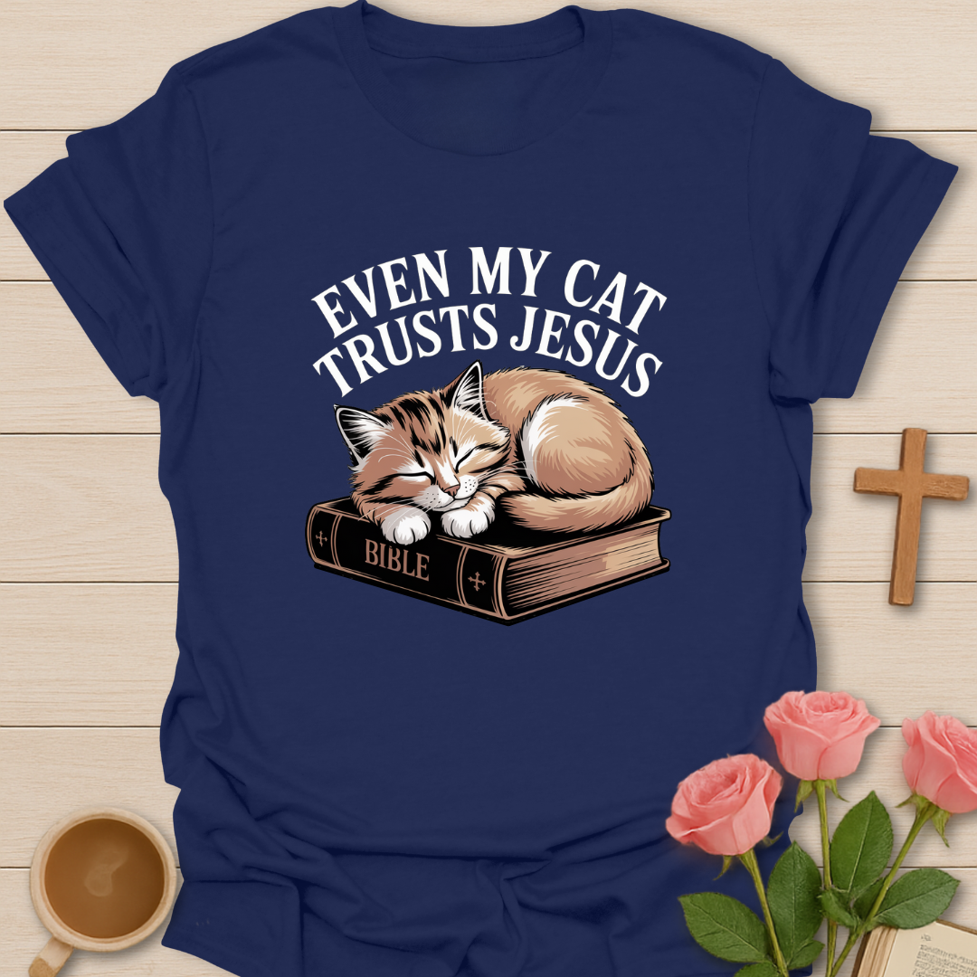 Cat Trusting Jesus  T-Shirt