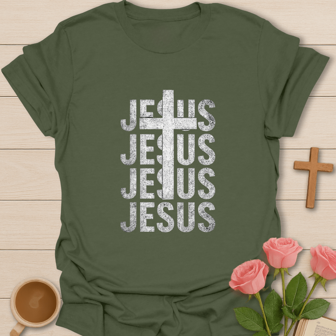 Vintage JESUS Stacked T-Shirt T-Shirt