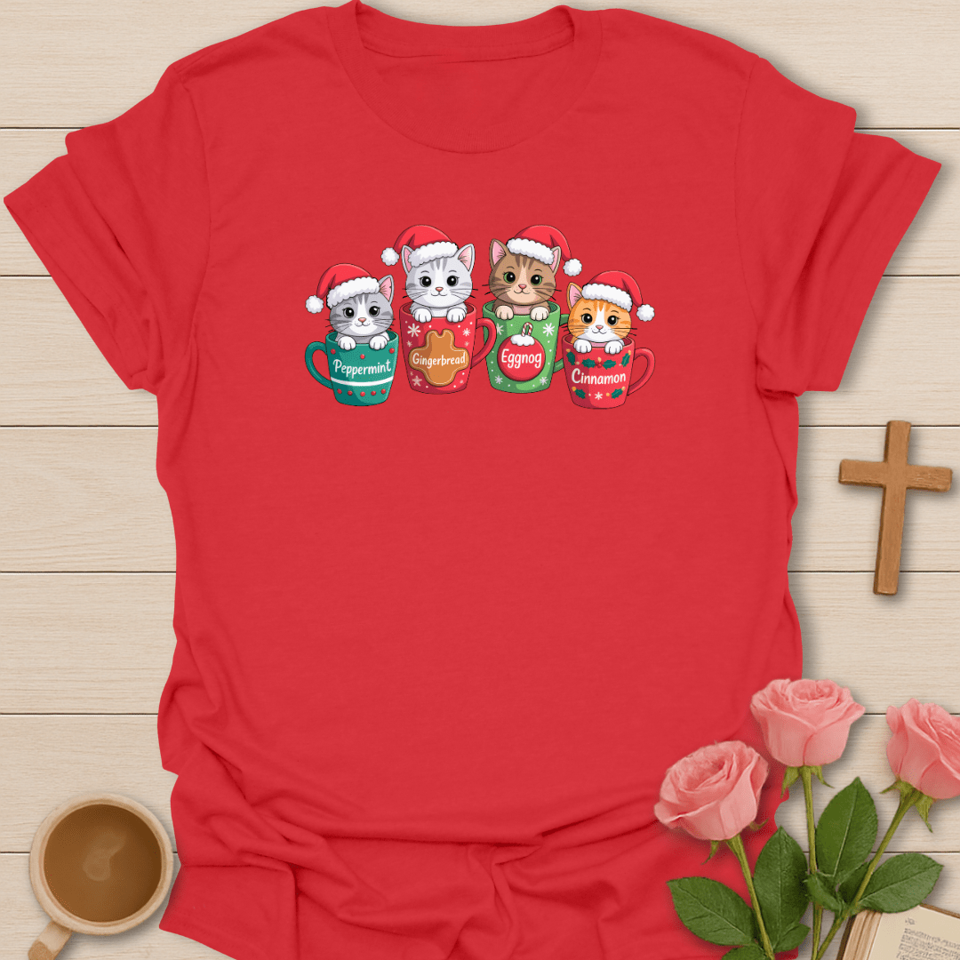 Christmas Kitten Mugs T-Shirt T-Shirt