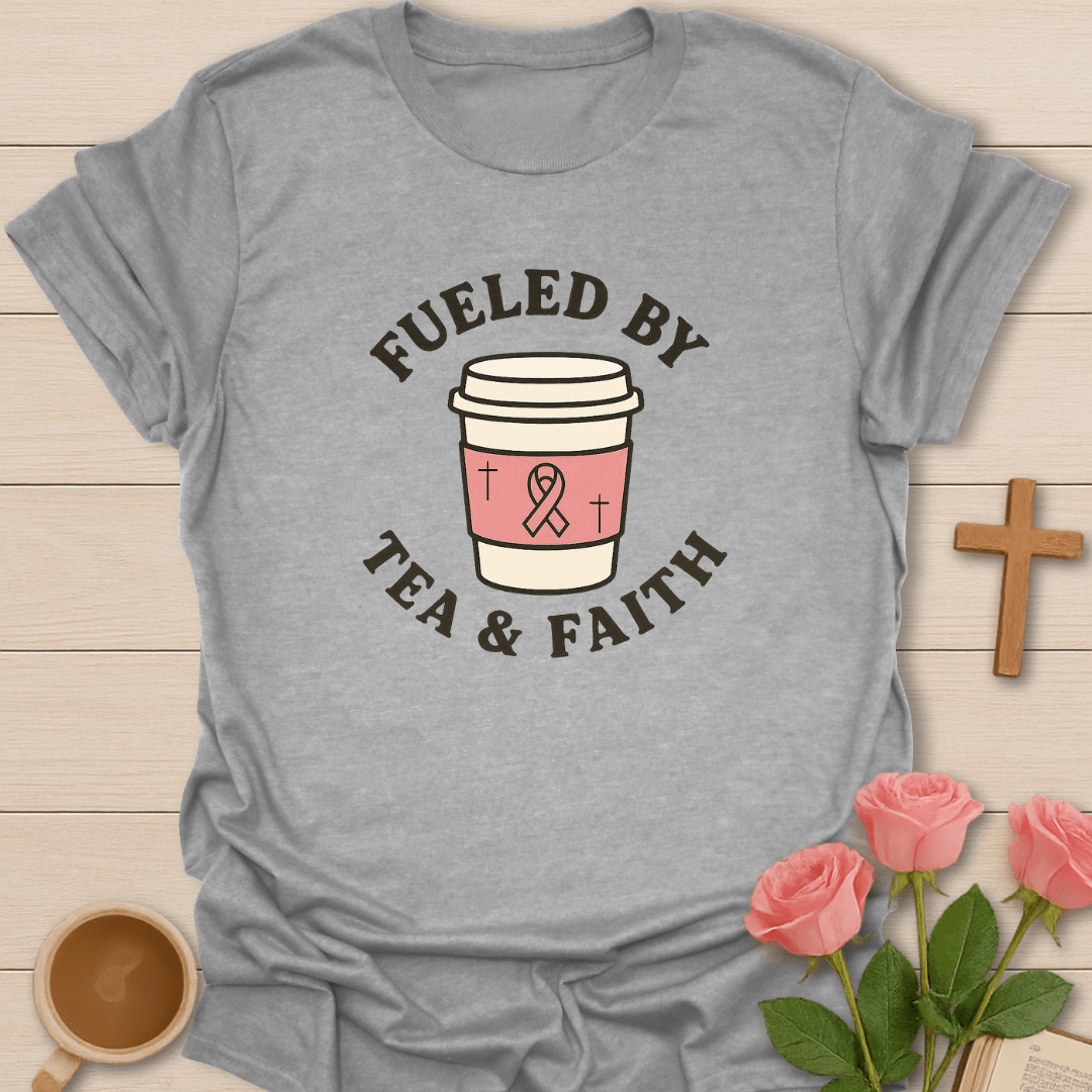 Pink Ribbon Tea And Faith T-Shirt T-Shirt