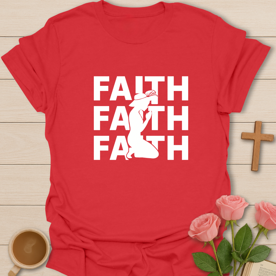 Kneeling Lady Faith T-Shirt
