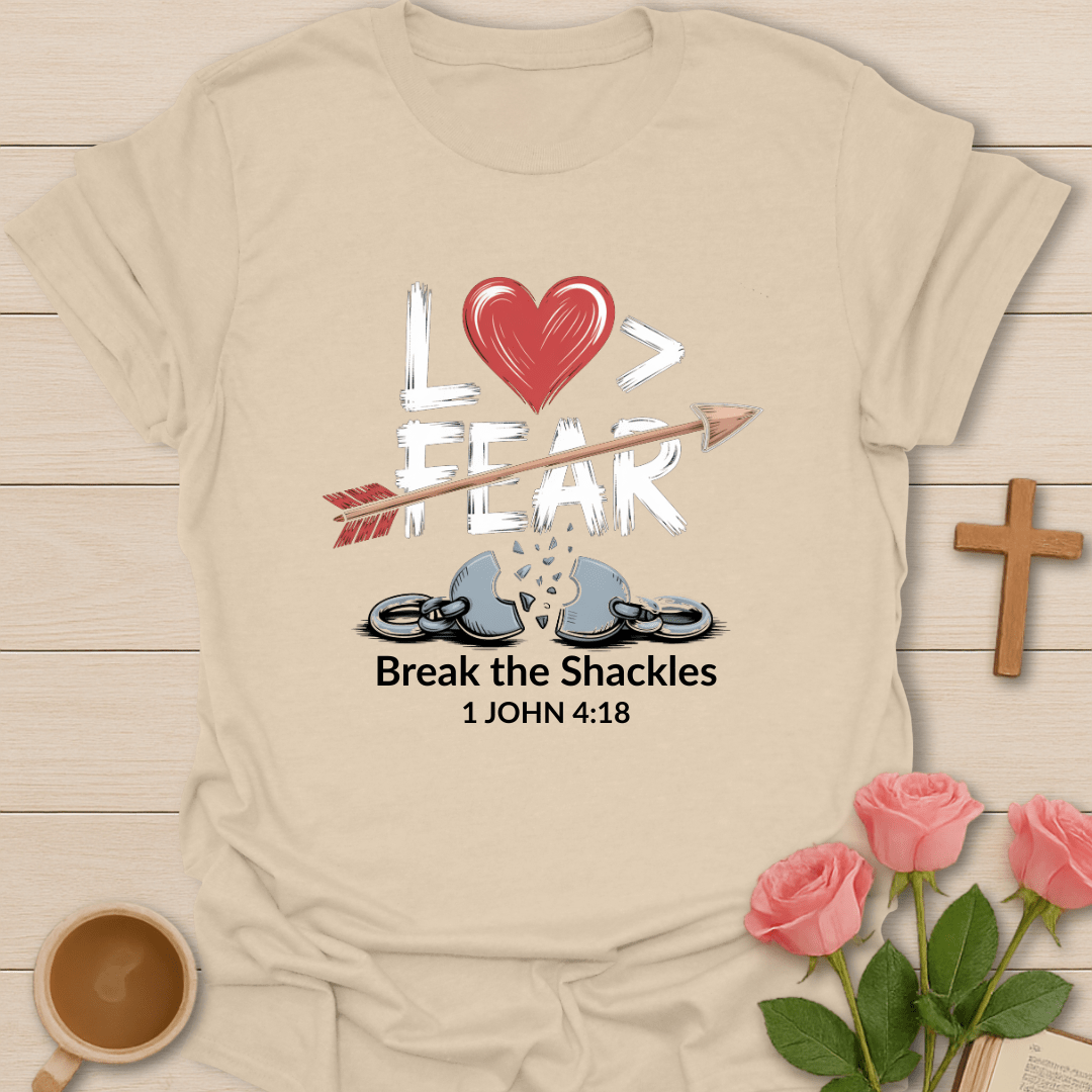 Love Greater Than Fear T-Shirt - Kozzy Co Sand / S