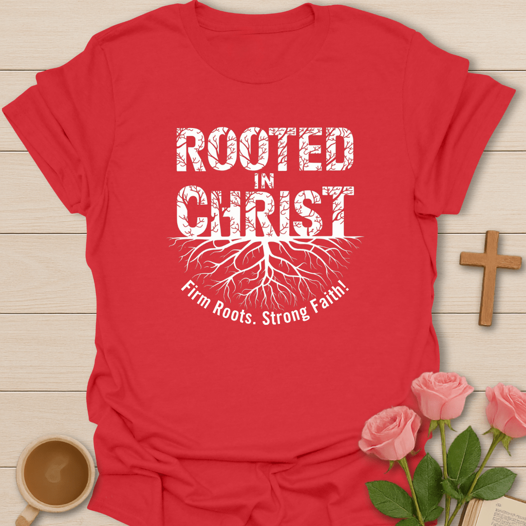 Rooted In Christ Strong Faith T-Shirt