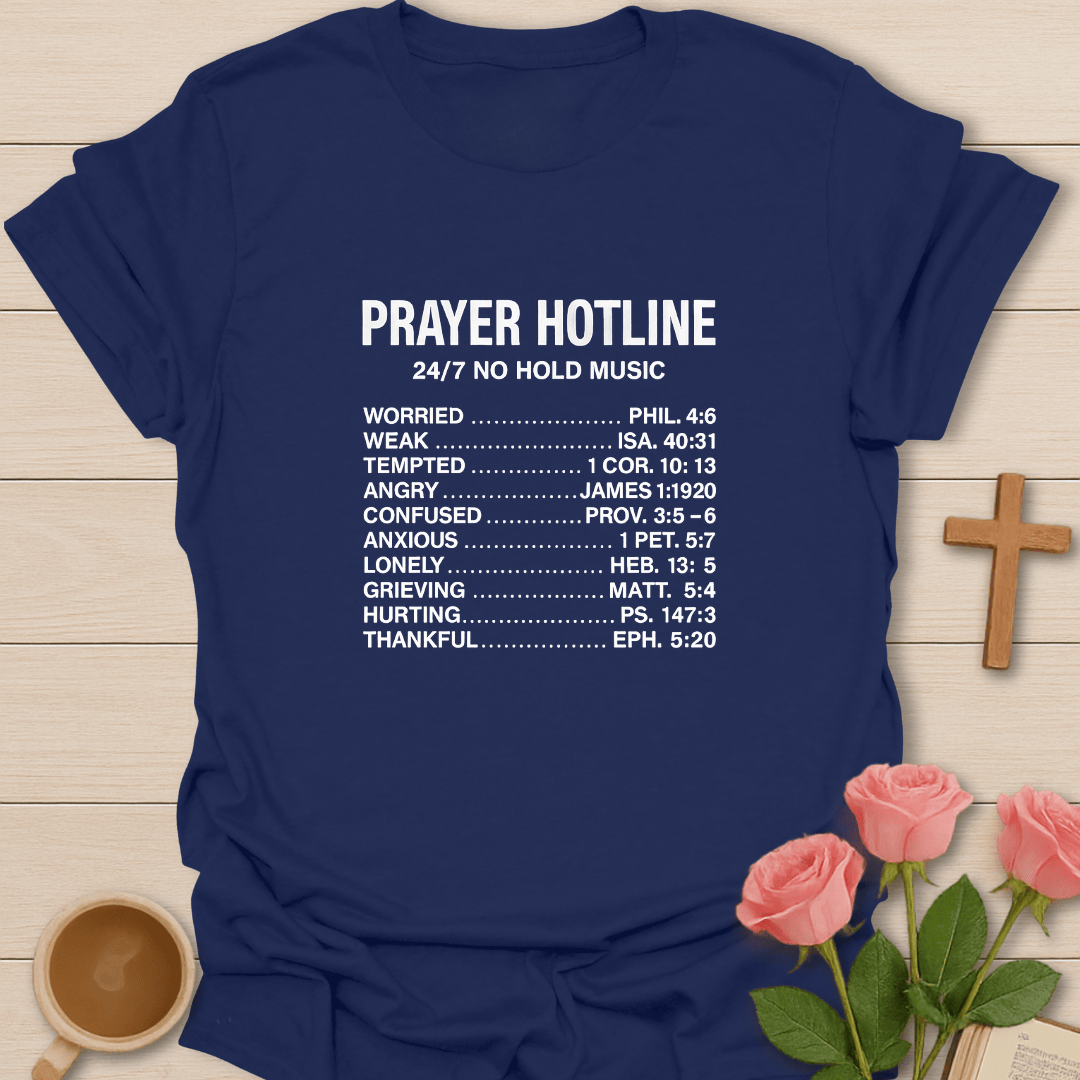 Pray Hotline T-Shirt - Kozzy Co Navy / S