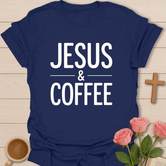 Jesus & Coffee T-Shirt - Kozzy Co Navy / S
