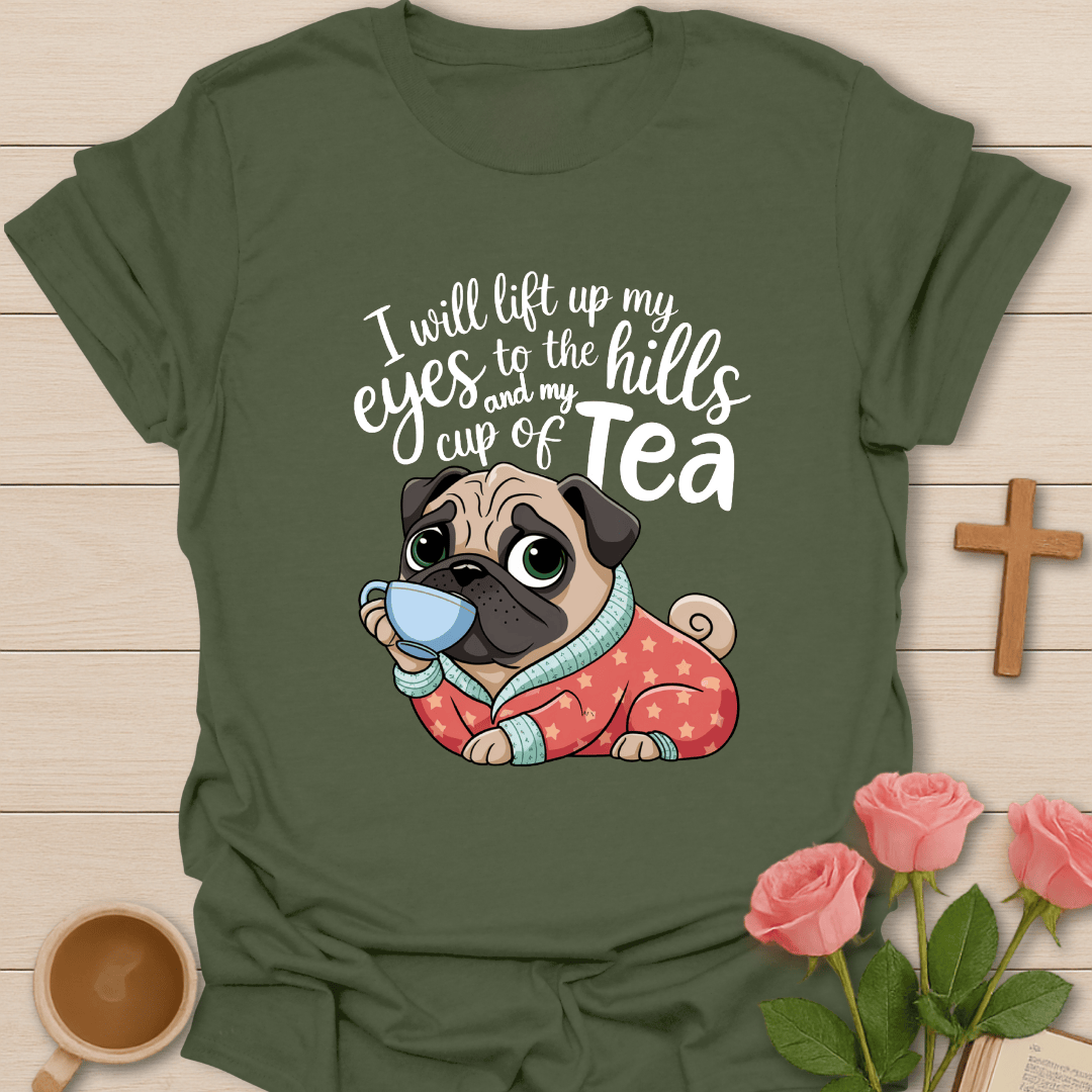 Cup Of Tea Pug T-Shirt