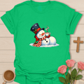 Relaxing With Tea Snowman T-Shirt T-Shirt