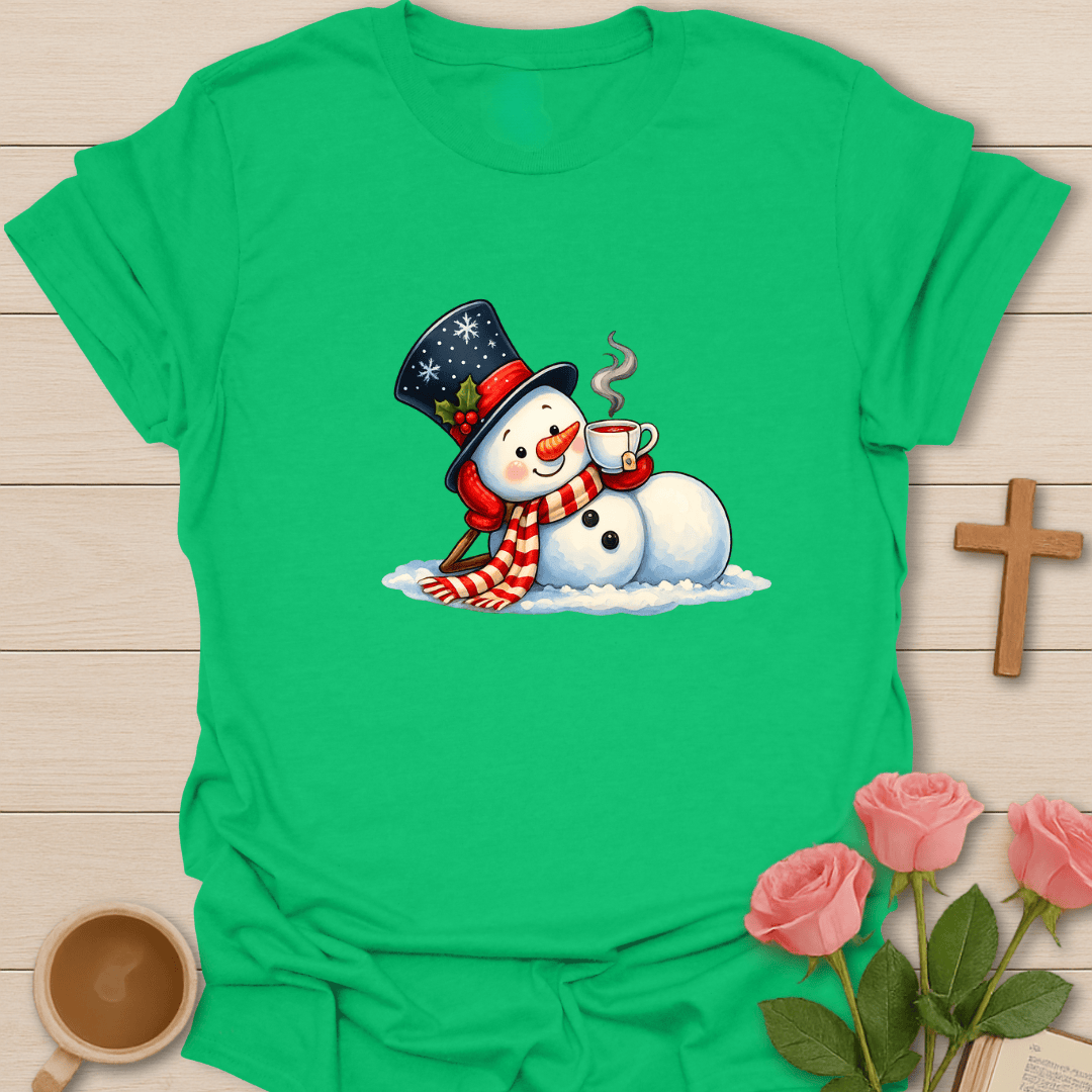 Relaxing With Tea Snowman T-Shirt T-Shirt