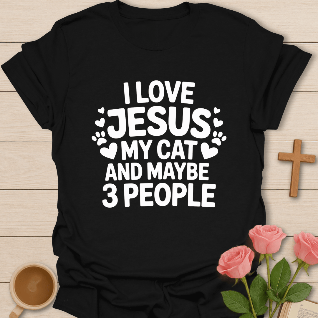 Love Jesus & Cat T-Shirt