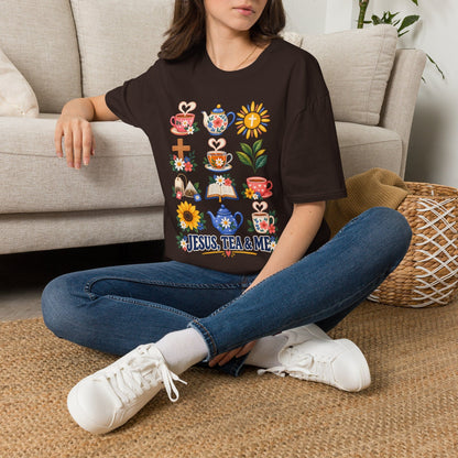 Retro Christian tea lover shirt with vintage-style lettering and faith-inspired design.