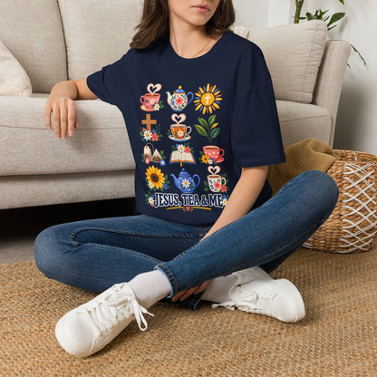 Retro Christian tea lover shirt with vintage-style lettering and faith-inspired design.