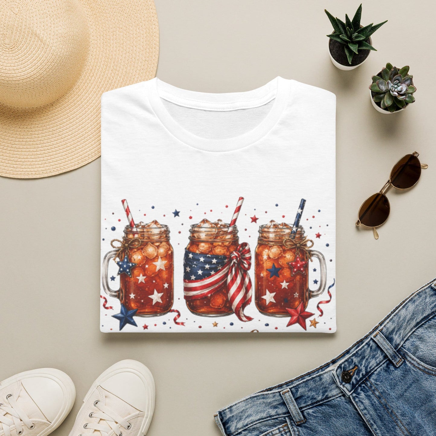 Red Wine and Blue Patriotic T-Shirt KozzyCo Christian and tea lover design