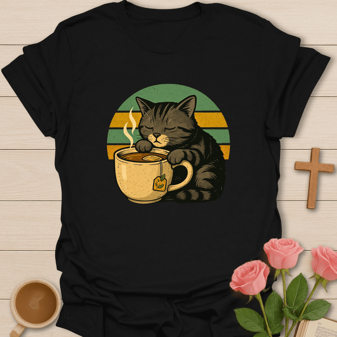 Retro Sleeping Cat T-Shirt