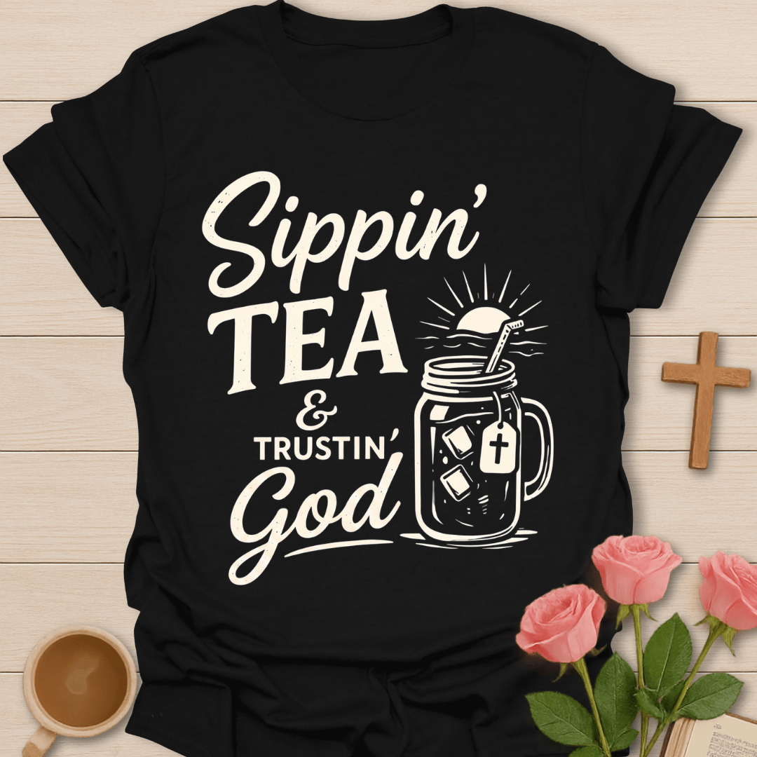 Sippin Tea & Trustin God T-Shirt T-Shirt