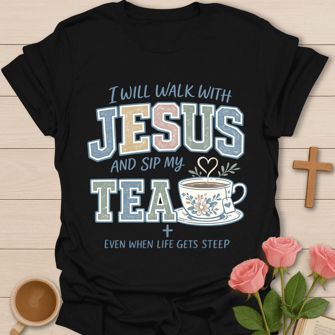 Faithful Steep Tea T-Shirt KozzyCo Christian and tea lover design