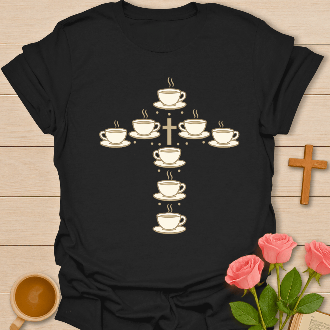 Christian Teacups Cross T-Shirt